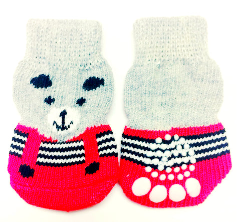 Teddy Bear with Overalls Sock